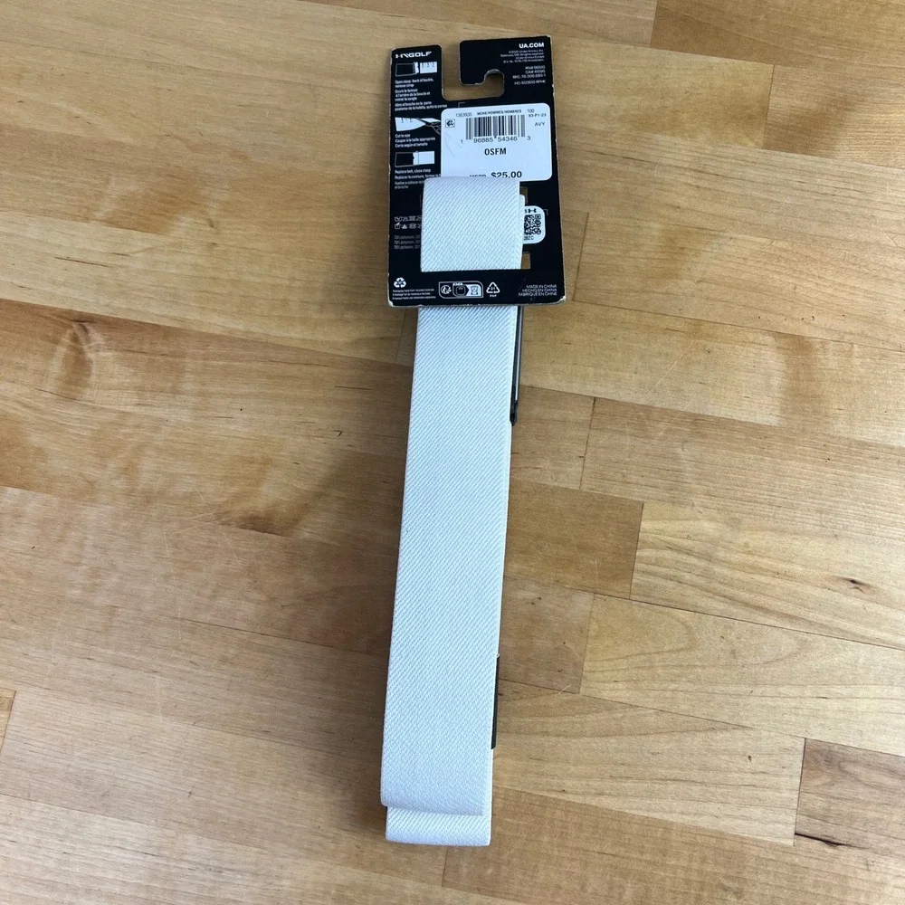 Under Armour Belt Webbing OSFM White Adjustable Cut to Size Golf NEW